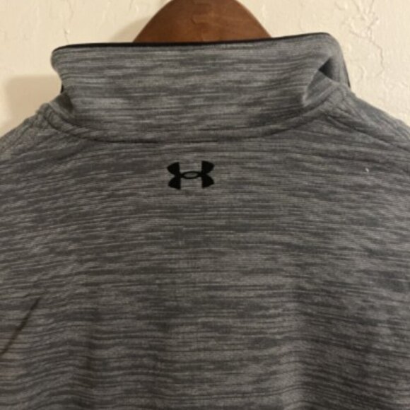 Under Armour Men's Black Stripe Storm Sweater Fleece Golf 1/4 zip Small, Grey - Picture 6 of 7